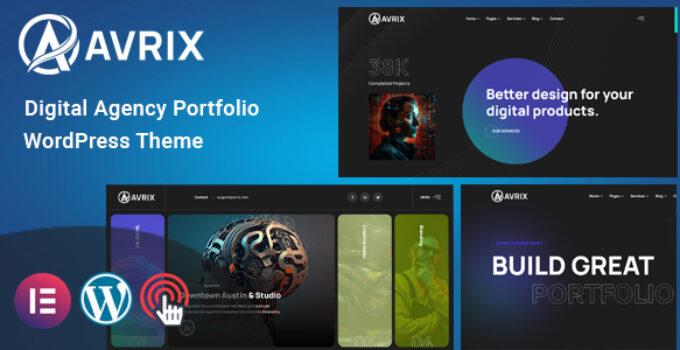 Avrix - Digital Agency Portfolio WordPress Theme
