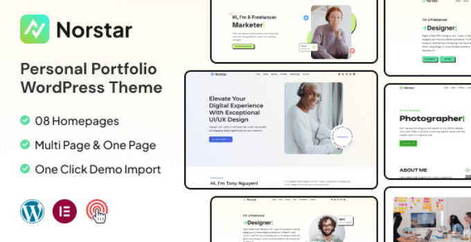 Norstar - Personal Portfolio WordPress Theme
