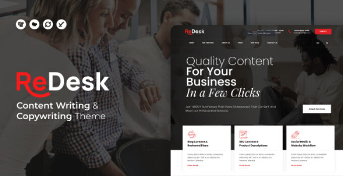 ReDesk - Content Writing & Copywriting Theme