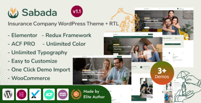 Sabada - Insurance Agency WordPress Theme