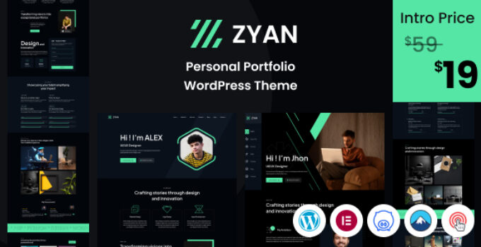 Zyan - Personal Portfolio WordPress Theme