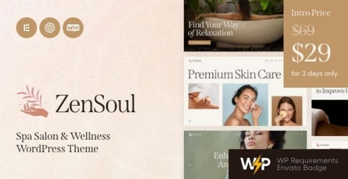 ZenSoul - Spa Salon & Wellness WordPress Theme