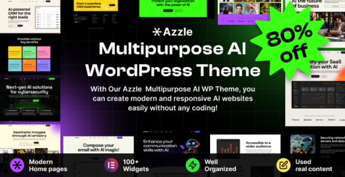 Azzle - AI Technology & Startup WordPress Theme