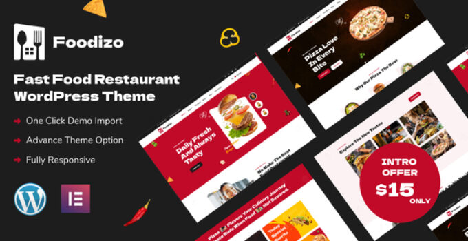 Foodizo - Fast Food Restaurant WordPress Theme