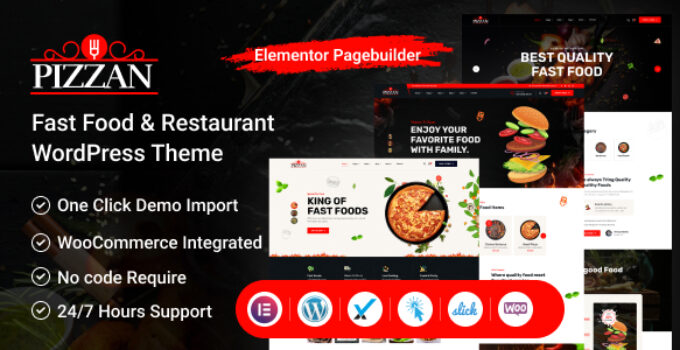 Pizzan - Fast Food and Restaurant WordPress Theme