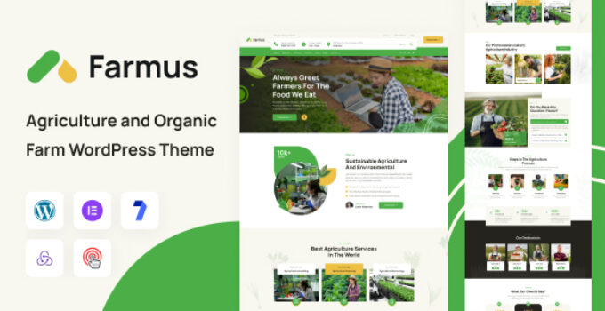 Farmus - Agriculture and Organic Farm WordPress Theme
