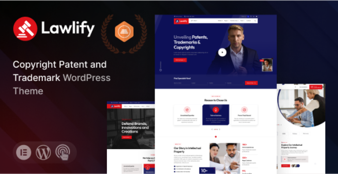 Lawlify - Intellectual Property Consultancy Law Firm WordPress Theme