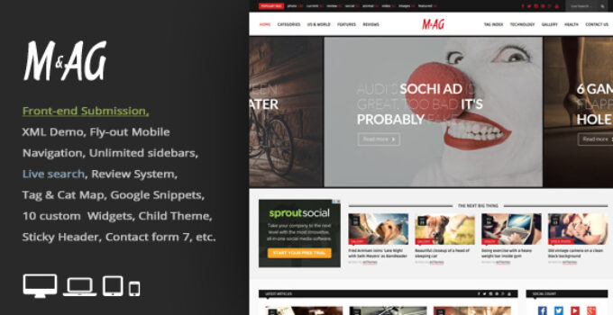 MAG = Grid Magazine / News WordPress Theme / Front-end Submission