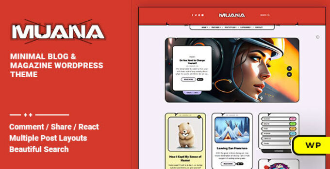 Muana - Blog & Magazine WordPress Theme