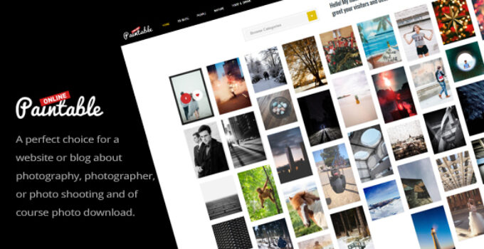 Paintable - Photography and Blog / Photos Download WordPress Theme