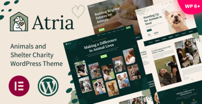 Atria - Animals & Shelter Charity WordPress Theme
