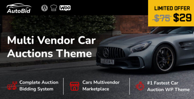 AutoBid - Car Auctions Marketplace WooCommerce Theme