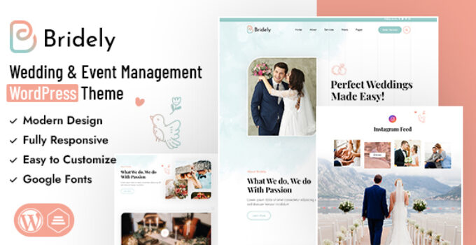 Bridely | Wedding & Event Management WordPress Theme