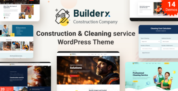 Builderx - Construction & Cleaning service WordPress Theme
