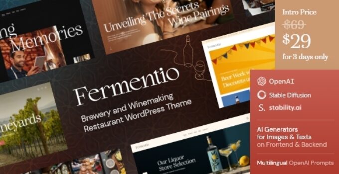 Fermentio — Brewery and Winemaking Restaurant WordPress Theme