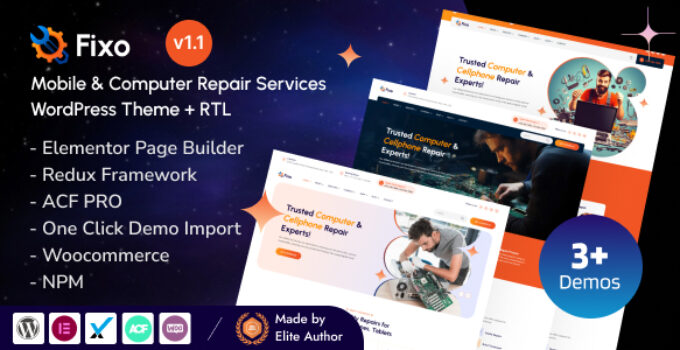 Fixo - Mobile & Computer Repair Services WordPress Theme