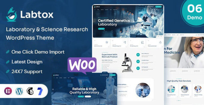Labtox - Laboratory & Science Research WordPress Theme
