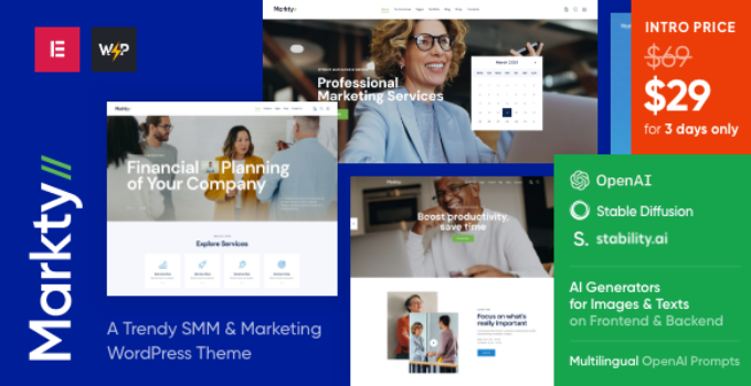 Markty | SMM & Marketing WordPress Theme