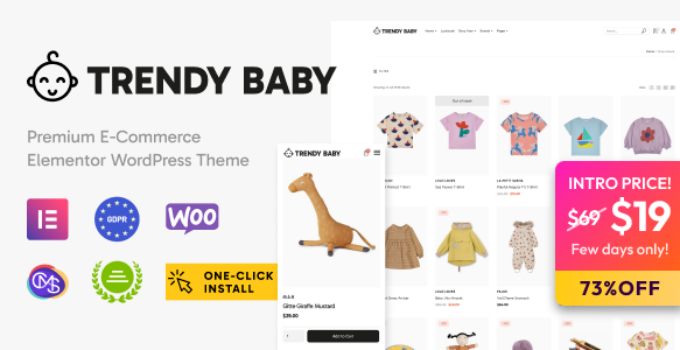 Trendy Baby - Children and Kids Store WordPress Theme