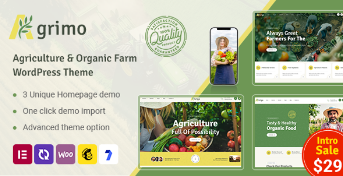 Agrimo - Agriculture & Organic Farm WordPress Theme