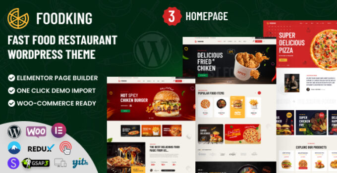 Foodking - Fast Food Restaurant WordPress Theme