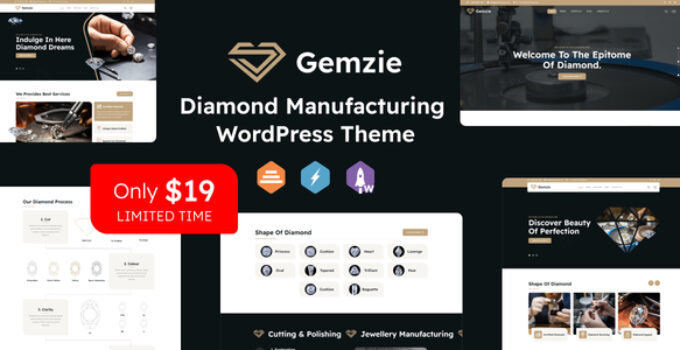Gemzie - Diamond Manufacturing WordPress Theme