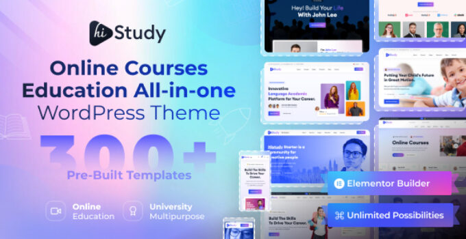 HiStudy - Online Courses & Education WordPress Theme
