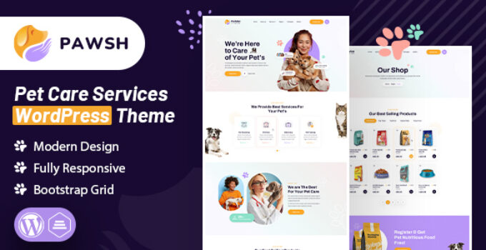 Pawsh | Pet Care Services WordPress Theme