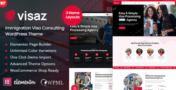 Visaz - Immigration Visa Consulting WordPress