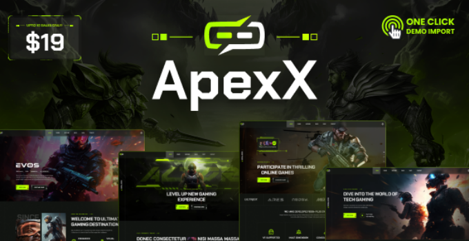 ApexX - Esports & Gaming WordPress Theme