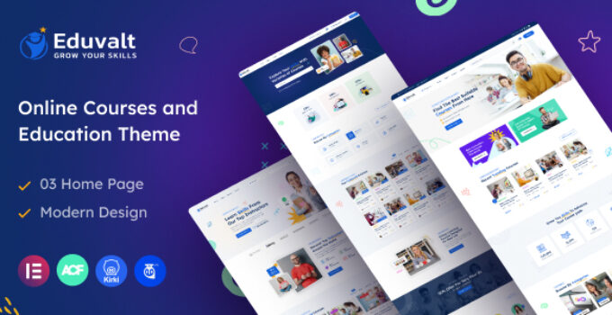 Eduvalt - Online Courses & Education WordPress Theme