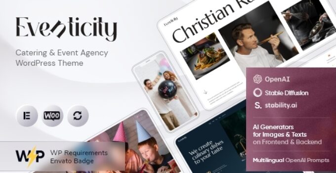 Eventicity - Catering & Event Agency WordPress Theme