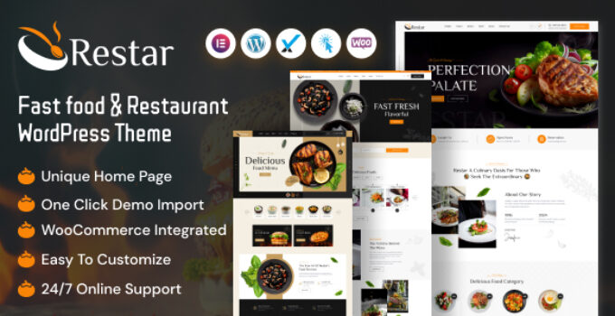 Restar - Fast Food & Restaurant WordPress Theme