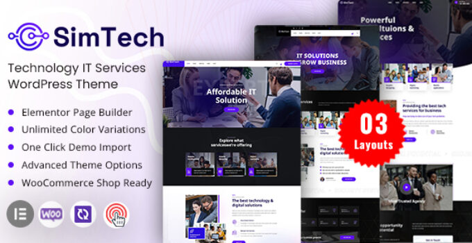 Simtech - Technology IT Services WordPress Theme