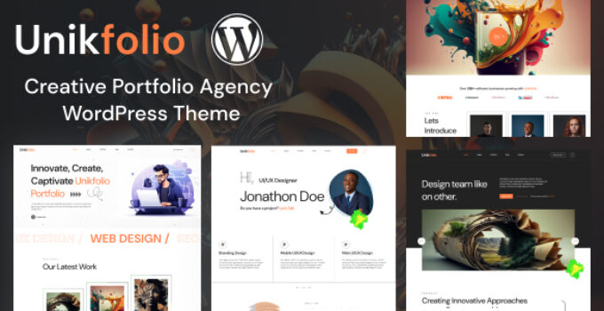 UnikFolio - Creative Portfolio Agency WordPress Theme