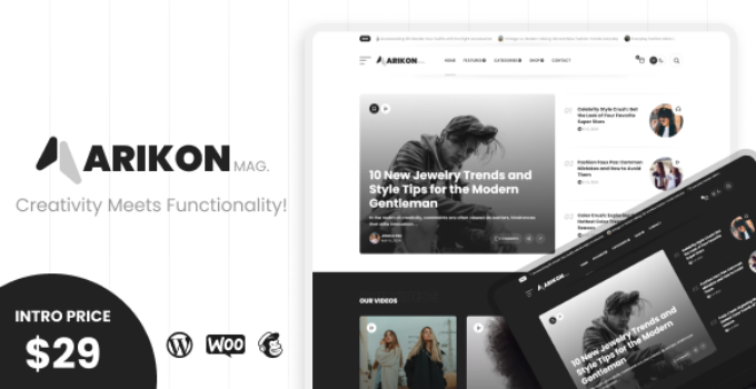 Arikon - A Responsive WordPress Blogging & Magazine Theme