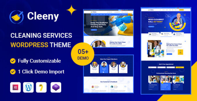 Cleeny – Cleaning Services & Repair Company WordPress Theme