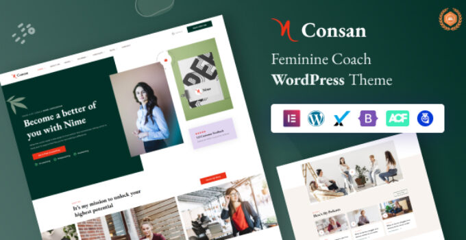 Consan - Feminine Coach WordPress Theme