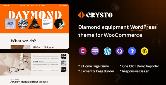Crysto - Diamond Manufacturer & Store WordPress Theme