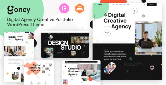 Goncy - Digital Agency & Creative Portfolio WordPress Elementor Theme