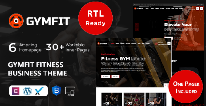 GymFit - Fitness and Gym WordPress Theme & RTL Ready