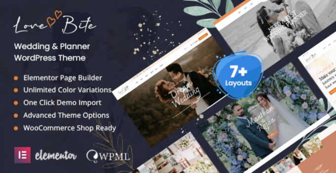 Lovebite - Wedding & Planner WordPress Theme