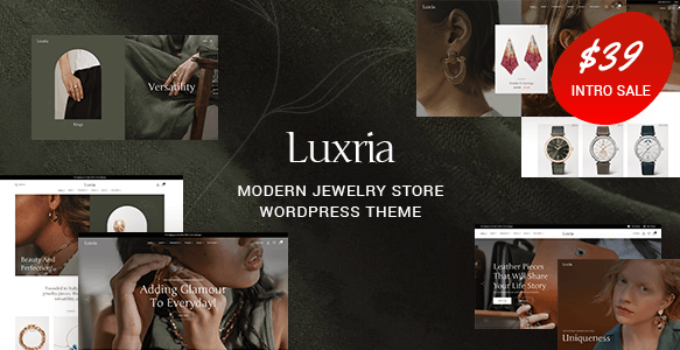 Luxria - Modern Jewelry Store WordPress Theme