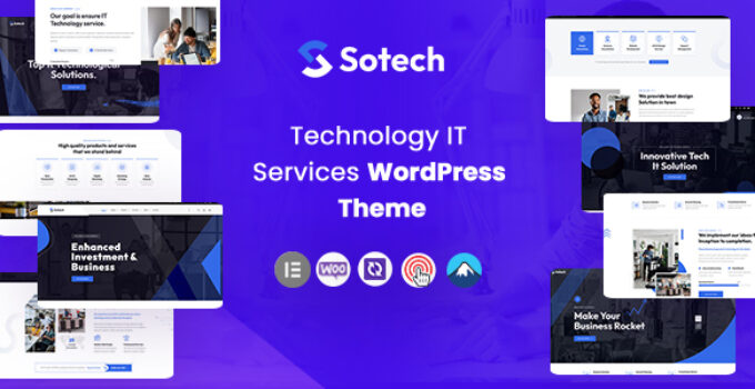 Sotech - IT & Technology Business Consulting  WordPress Theme