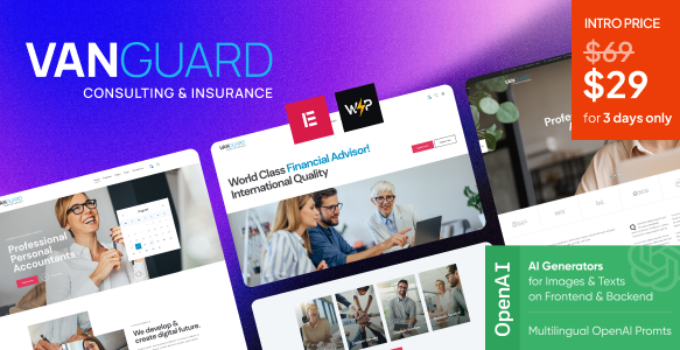 Vanguard - Consulting & Insurance WordPress Theme