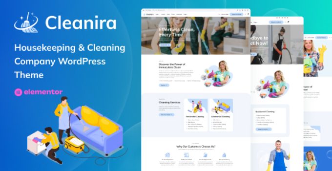 Cleanira - Housekeeping & Cleaning Company WordPress Theme