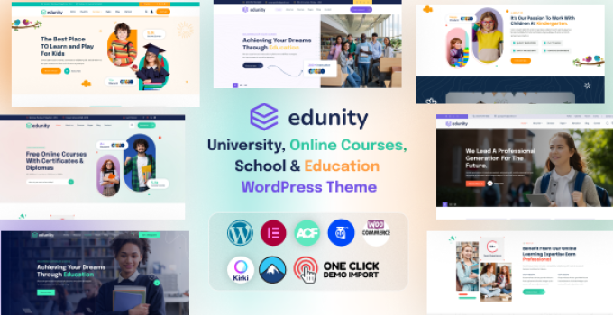 Edunity – University, Online Courses, School & Education WordPress Theme