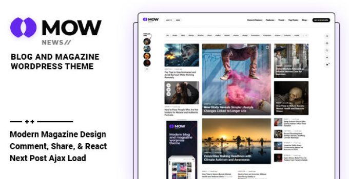 Mow - Blog & Magazine WordPress Theme