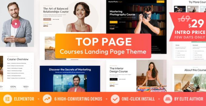 Top Page — Online Course Landing Page WordPress Theme