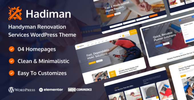 Hadiman - Handyman Renovation Services WordPress Theme